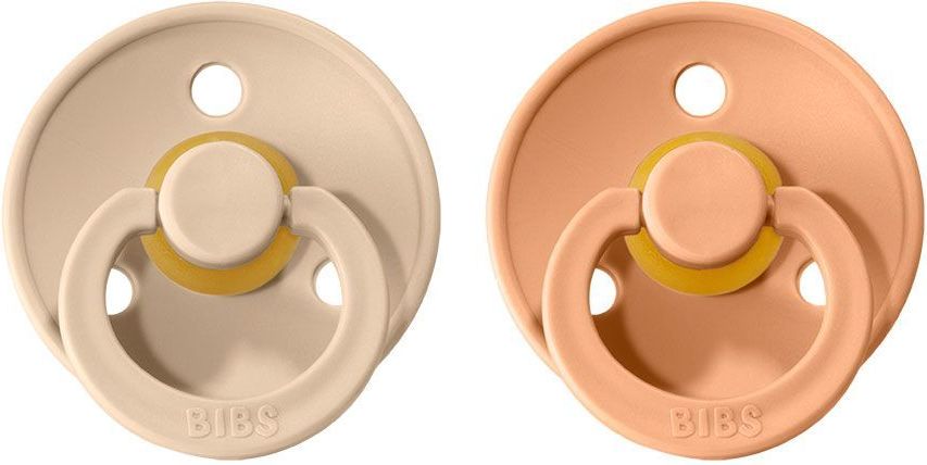 Šidítko kulaté Kaučuk 2 ks Bibs Colour Vanilla / Peach - obrázek 1