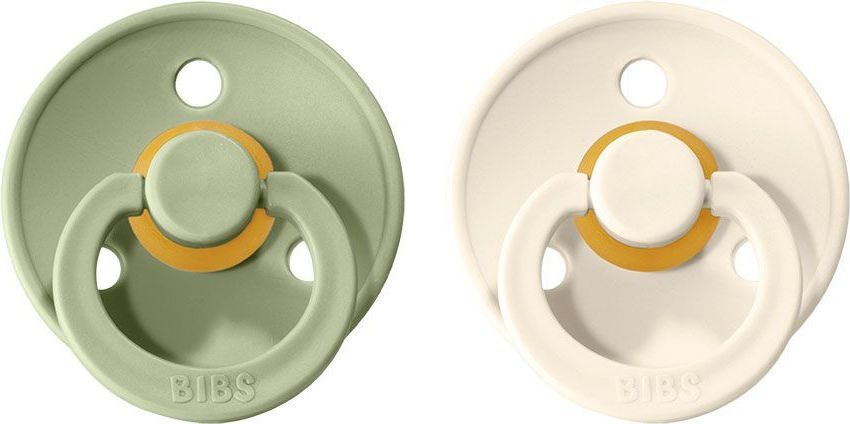 Šidítko kulaté Kaučuk 2 ks Bibs Colour Sage / Ivory 6-18 měsíců - obrázek 1
