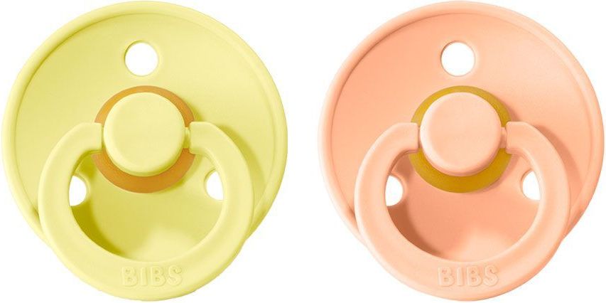 Šidítko kulaté Kaučuk 2 ks Bibs Colour Sunshine / Peach Sunset 18 měsíců + - obrázek 1