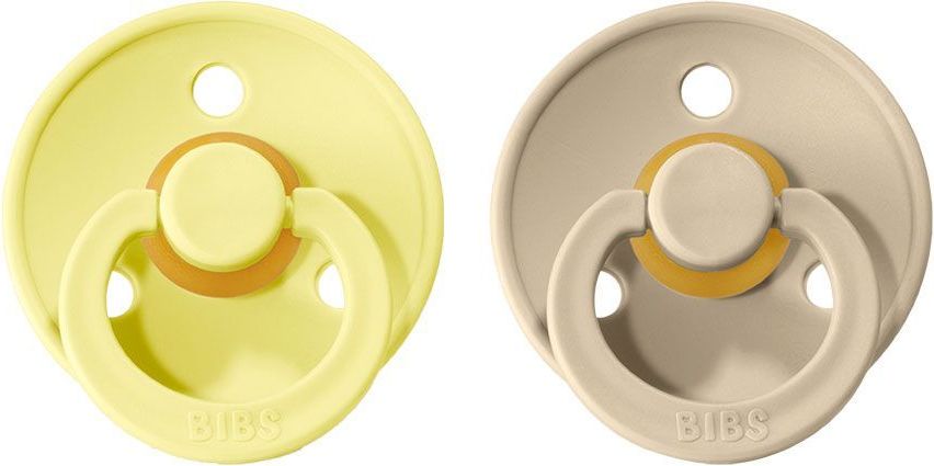 Šidítko kulaté Kaučuk 2 ks Bibs Colour Sunshine / Sand 6-18 měsíců - obrázek 1