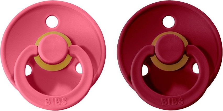 Šidítko kulaté Kaučuk 2 ks Bibs Colour Coral / Ruby 0-6 měsíců - obrázek 1