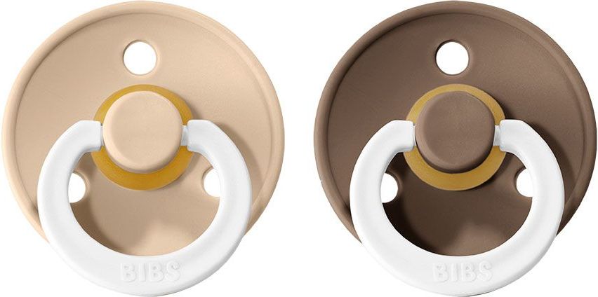 Šidítko kulaté Kaučuk 2 ks Bibs Colour Blush Vanilla Noční / Dark Oak Noční 0-6 měsíců - obrázek 1