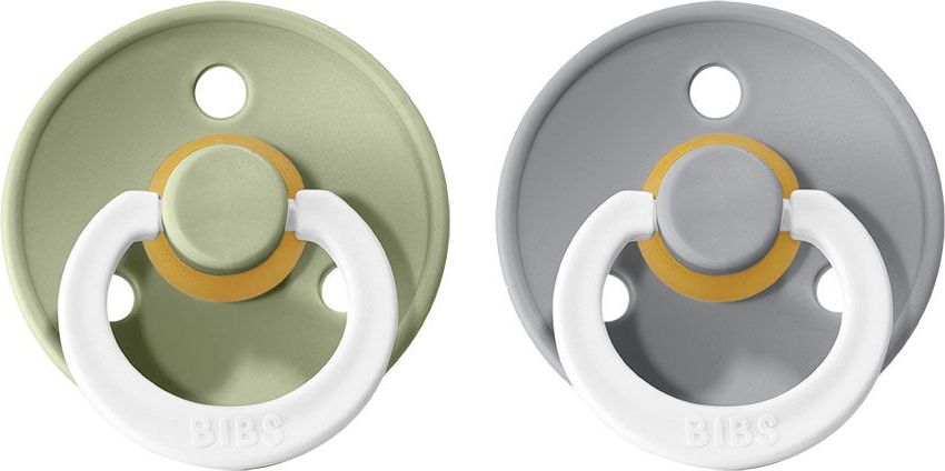 Šidítko kulaté Kaučuk 2 ks Bibs Colour Sage Noční / Cloud Noční 0-6 měsíců - obrázek 1