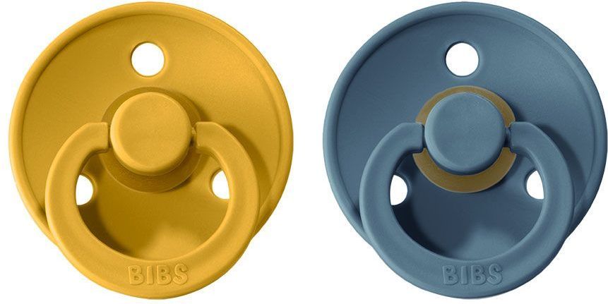 Šidítko kulaté Kaučuk 2 ks Bibs Colour Mustard / Petrol 18 měsíců + - obrázek 1