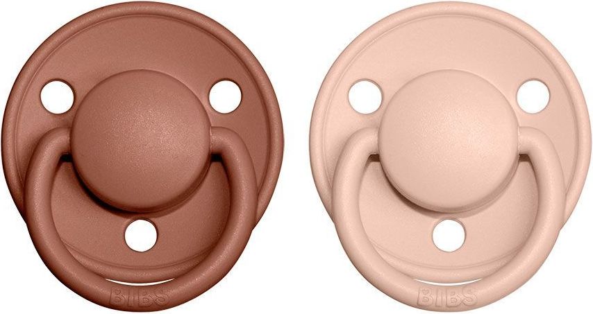 Šidítko kulaté Kaučuk 2 ks Bibs De Lux Woodchuck / Blush - obrázek 1