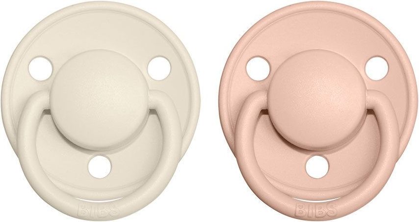 Šidítko kulaté Kaučuk 2 ks Bibs De Lux Ivory / Blush - obrázek 1