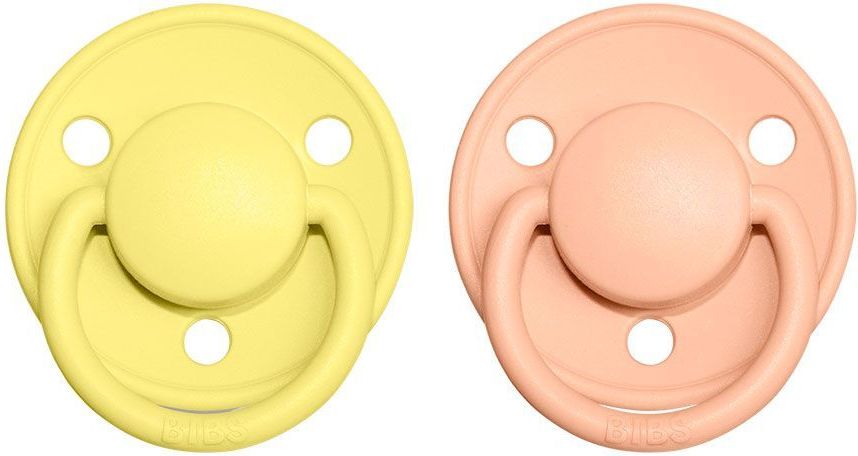 Šidítko kulaté Kaučuk 2 ks Bibs De Lux Sunshine / Peach Sunset 6-18 měsíců - obrázek 1