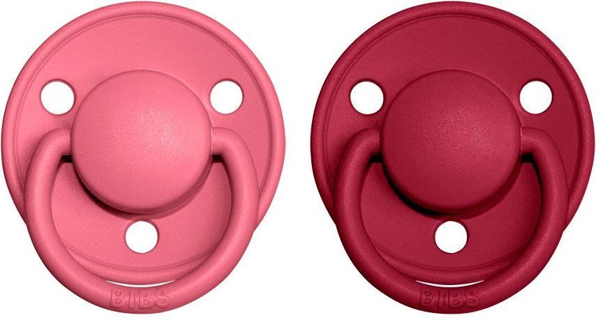 Šidítko kulaté Kaučuk 2 ks Bibs De Lux Coral / Ruby - obrázek 1