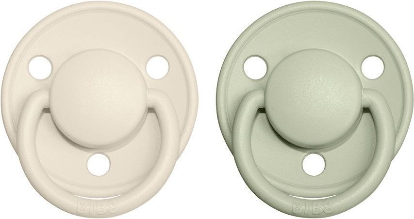 Šidítko kulaté Kaučuk 2 ks Bibs De Lux Ivory / Sage 6-18 měsíců - obrázek 1
