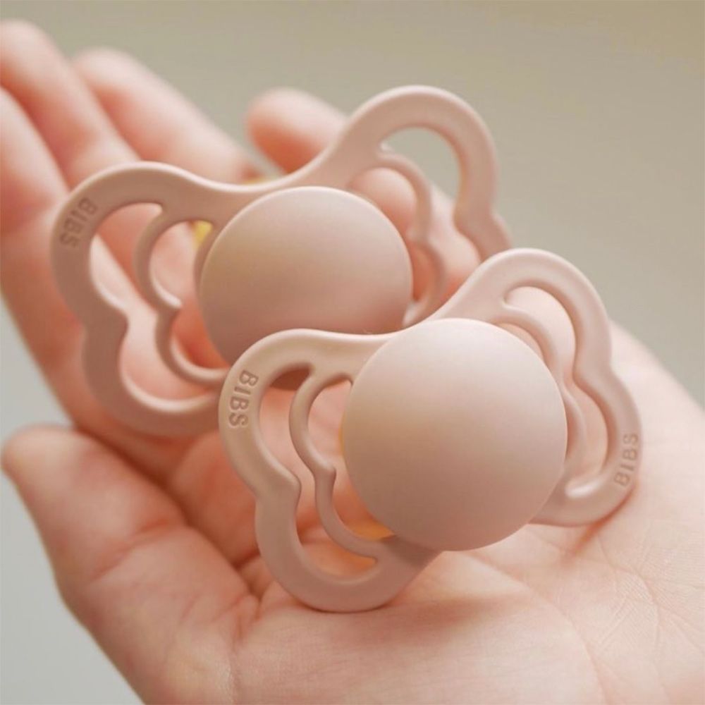 Šidítko kulaté Kaučuk 2 ks Bibs Supreme Ivory / Baby Pink - obrázek 2