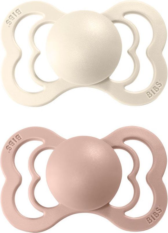 Šidítko kulaté Kaučuk 2 ks Bibs Supreme Ivory / Blush 0-6 měsíců - obrázek 1