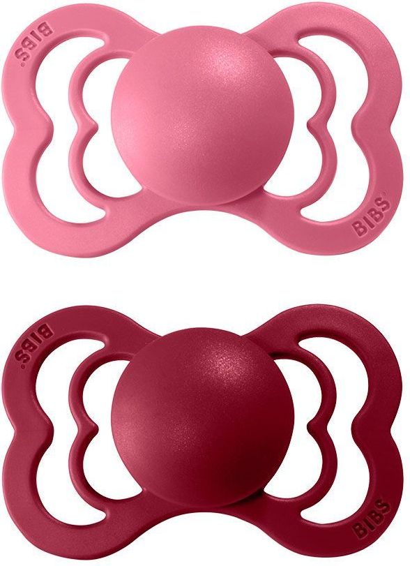 Šidítko kulaté Kaučuk 2 ks Bibs Supreme Coral / Ruby - obrázek 1