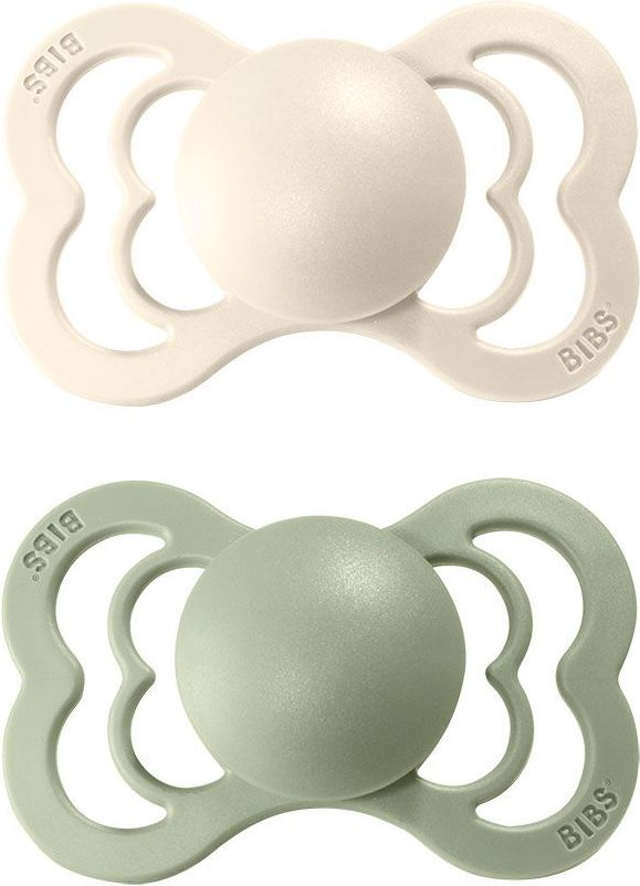 Šidítko kulaté Kaučuk 2 ks Bibs Supreme Ivory / Sage 6-18 měsíců - obrázek 1