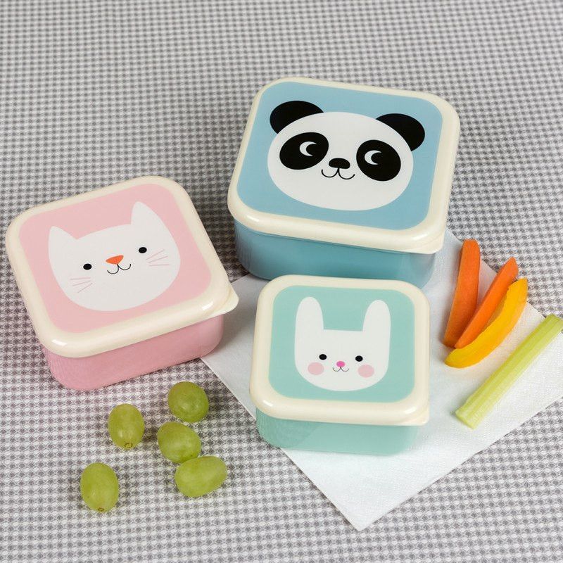 Rex London Sada 3 svačinových boxů panda, kočka, králík - obrázek 3