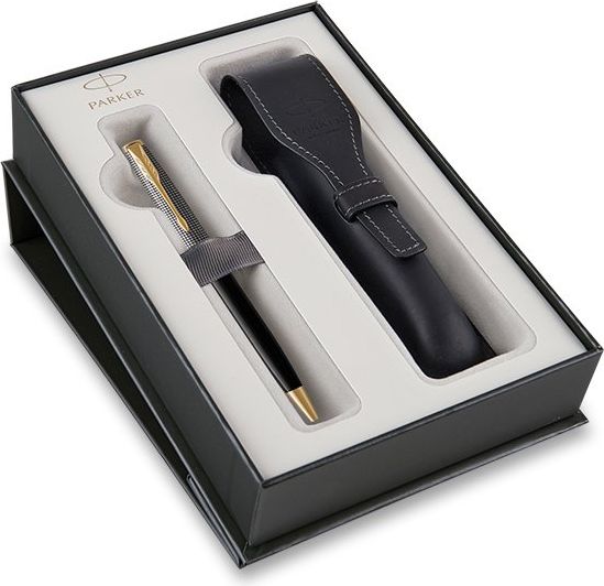Parker Sonnet Silver & Black GT kuličková tužka, dárková sada s koženým pouzdrem 1502/5291540 - obrázek 1