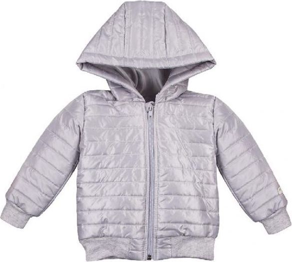 EEVI Dětská přechodová, prošívaná bunda s kapucí- šedá, vel. 98 - 98 (24-36m) - obrázek 1