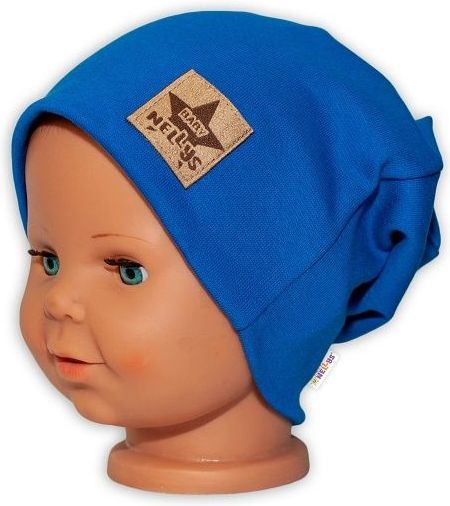 Baby Nellys Hand Made Dětská funkční čepice s dvojitým lemem - tm. modrá - 48/50 čepičky obvod - obrázek 1