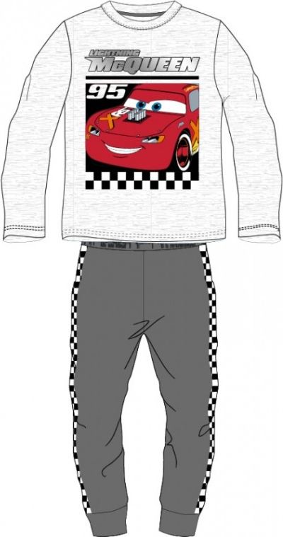 E plus M - Chlapecké / dětské bavlněné pyžamo AUTA - CARS - BLESK MCQUEEN 95 - šedé 104 - obrázek 1