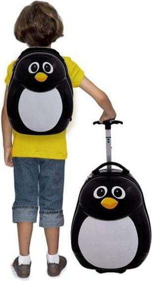 Dětský kufr černý - Tučňák - obrázek 1