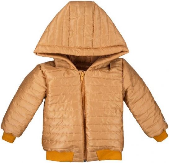 EEVI-baby EEVI Dětská prošívaná přechodová bunda s kapucí - hořčicová - obrázek 1