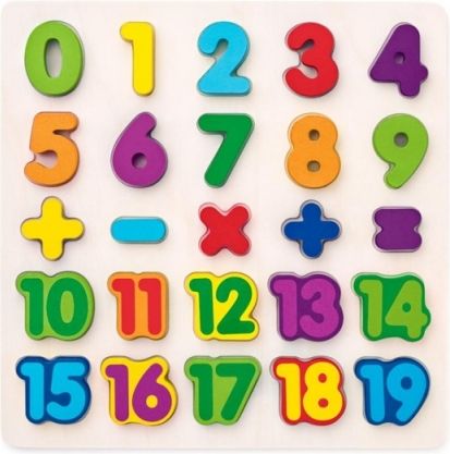 Puzzle - číslice masivní na desce - obrázek 1