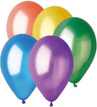 Balónek, mix barev, metalická, 26 cm, bal. 10 ks - obrázek 1