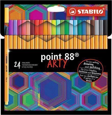 Linery "Point 88 ARTY", 24 různých barev, 0,4 mm, STABILO, set 24 ks - obrázek 1