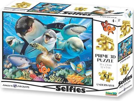 Puzzle 3D selfie pod vodou 100 dílků - obrázek 1