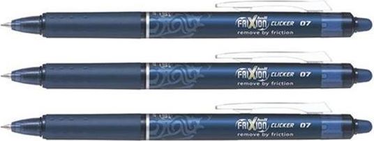 Rollery "Frixion Clicker", NAVY modrá, 0,7/0,35mm, vymazatelný, 3 ks v balení, PILOT, bal. 3 ks - obrázek 1