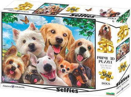 Puzzle 3D Pes selfie 500 dílků - obrázek 1