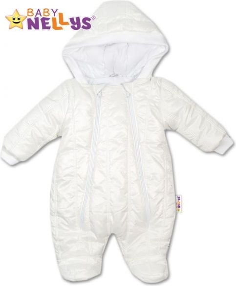 Kombinézka s kapuci LUX Baby Nellys ®prošívaná - bílá - 56 (1-2m) - obrázek 1