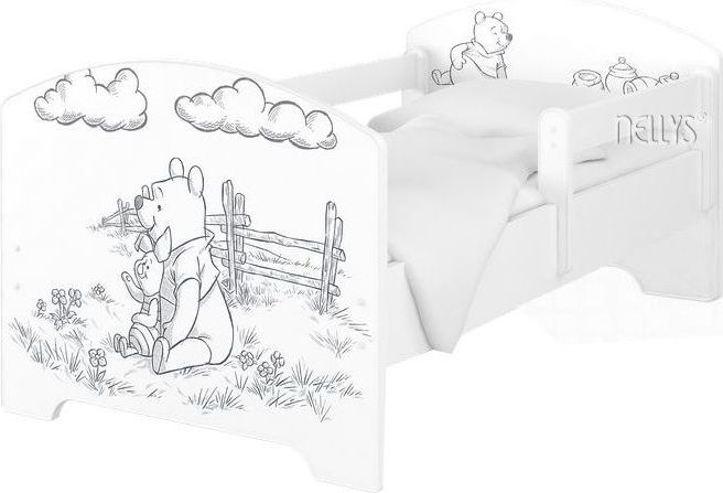 BabyBoo Dětská postel 140 x 70cm Disney - Medvídek PÚ, bílá + matrace - 140x70 - obrázek 1