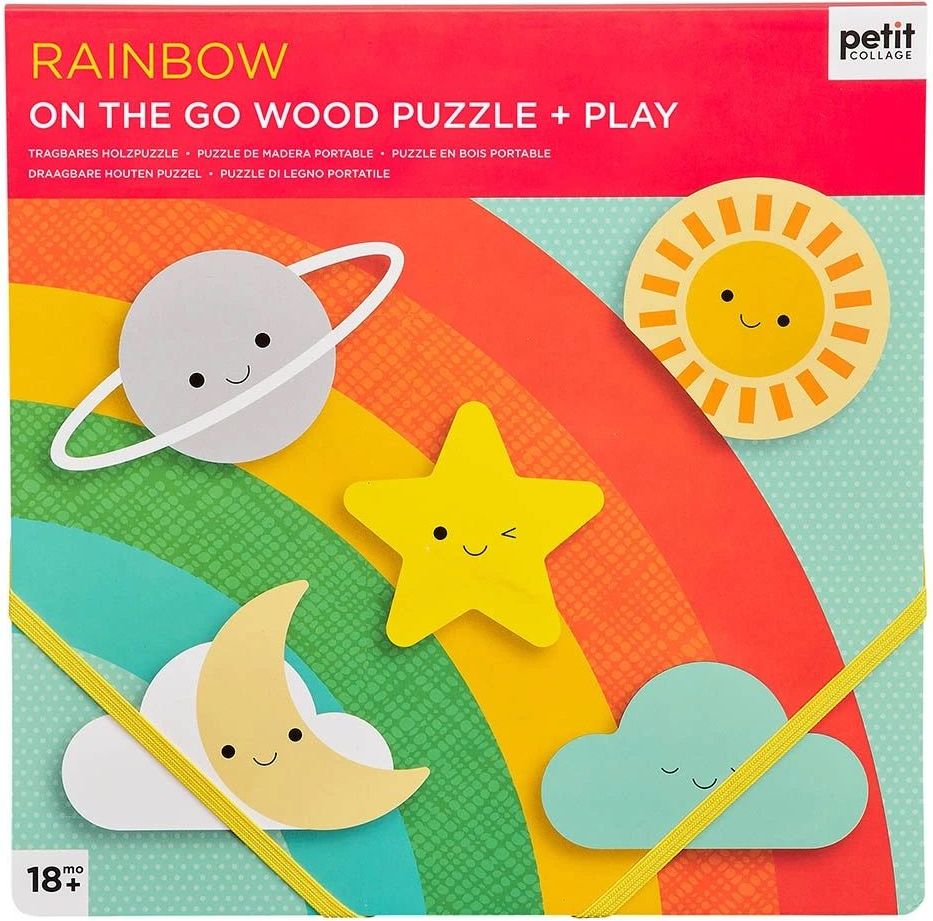 Petitcollage Robustní dřevěné puzzle Rainbow - obrázek 1