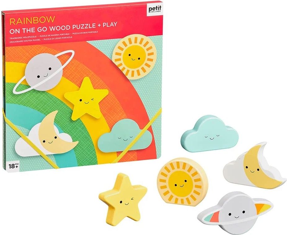 Petitcollage Robustní dřevěné puzzle Rainbow - obrázek 3