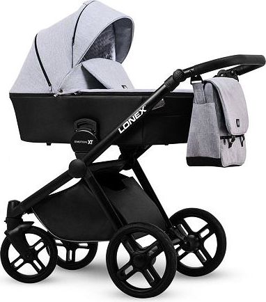 Kočárek Lonex Emotion XT trojkombinace XT06 Černá/světle šedá - obrázek 1