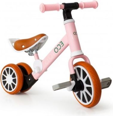 Eco toys Kolo, odrážedlo s pedály - růžové - obrázek 1