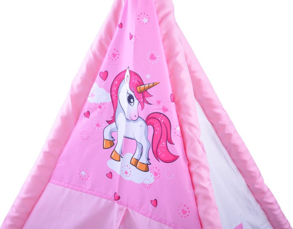 Dětský stan TeePee jednorožec - růžový - obrázek 3