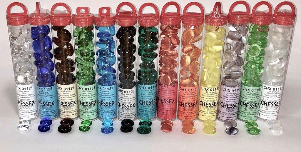 Chessex Skleněné žetony - Gaming Glass Stones (různé barvy) Barva: Iridized Dark Blue - obrázek 2