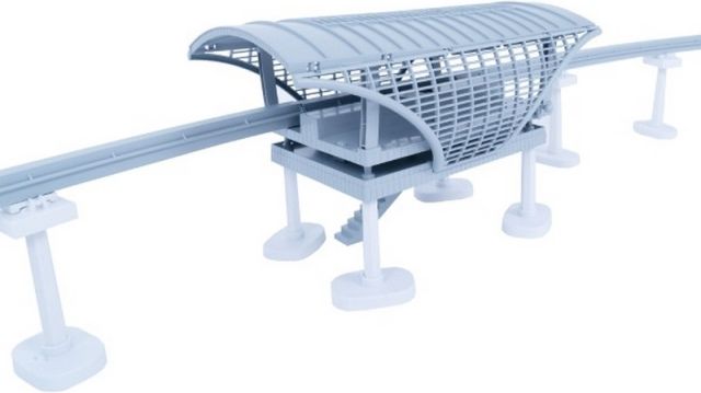 Vlak/metro s kolejemi 121ks plast na baterie se světlem se zvukem v krabici - obrázek 5