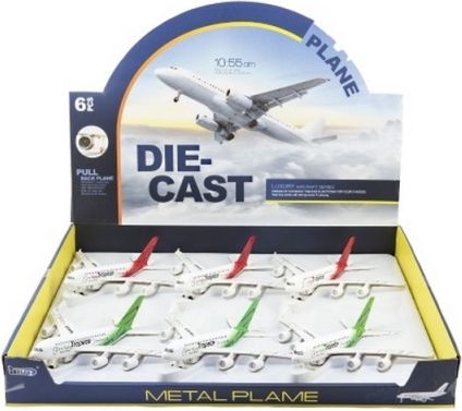 Letadlo kov/plast 19cm na baterie se světlem se zvukem na zpětné natažení - obrázek 2