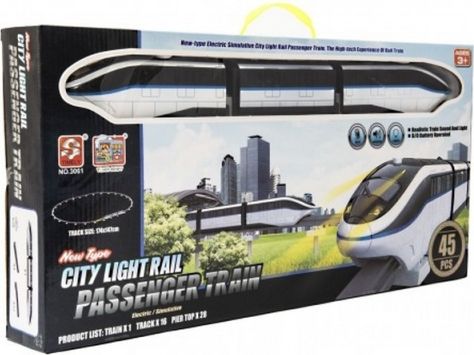 Vlak s kolejemi plast 45ks na baterie se světlem se zvukem v krabici - obrázek 1