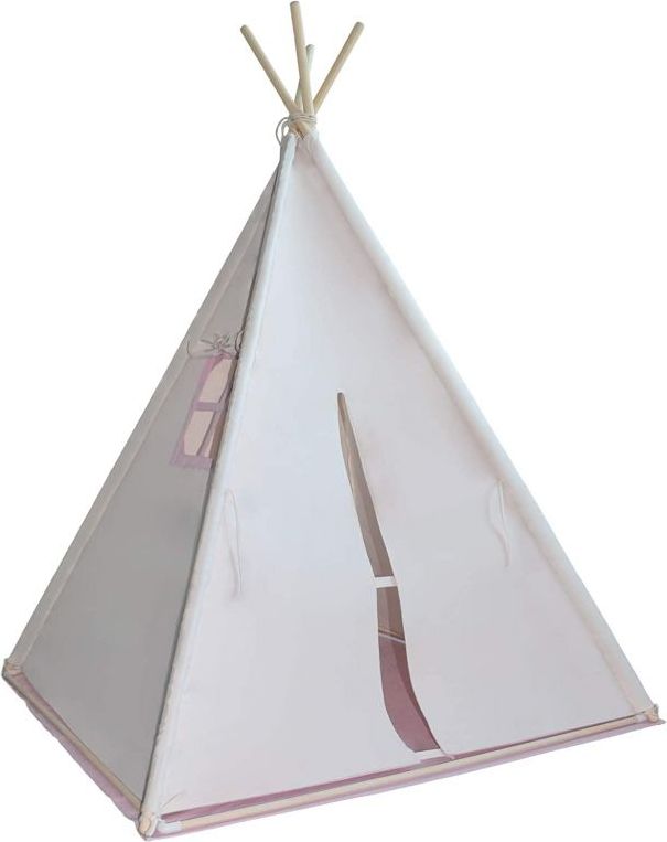 Infantastic 74133 Dětský stan teepee, růžovo/béžový, s příslušenstvím + vlajka - obrázek 8