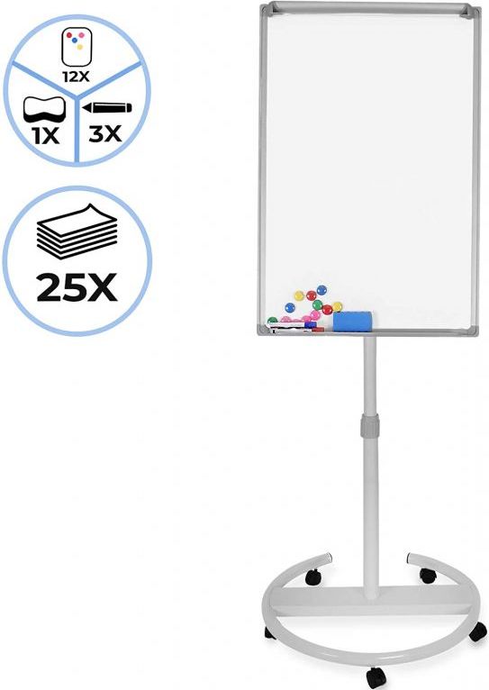 Jago 74128 Flipchart tabule na kolečkách, bílá, 60 x 90 cm - obrázek 7
