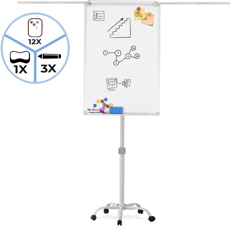 Jago 74126 Flipchart tabule na kolečkách, bílá, 60 x 90 cm - obrázek 4