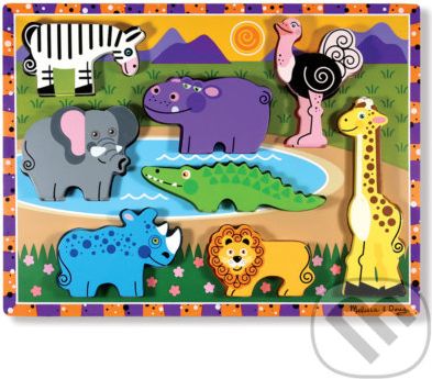 Zvieratká zo safari - drevené kusové puzzle - Melissa and Doug - obrázek 1
