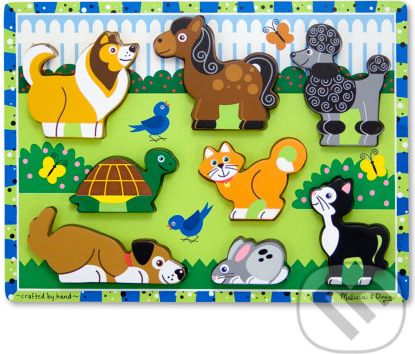 Domáce zvieratká - drevené kusové puzzle - Melissa and Doug - obrázek 1
