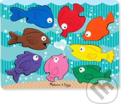 Veľké drevené puzzle - farebné rybky - Melissa and Doug - obrázek 1