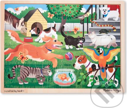 Drevené puzzle - hravé zvieratká - Melissa and Doug - obrázek 1