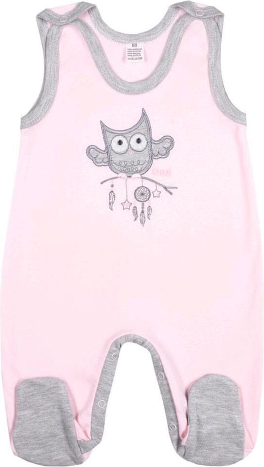NEW BABY Kojenecké dupačky New Baby Owl růžové Barva: Růžová, Velikost: 80 (9-12m) - obrázek 1