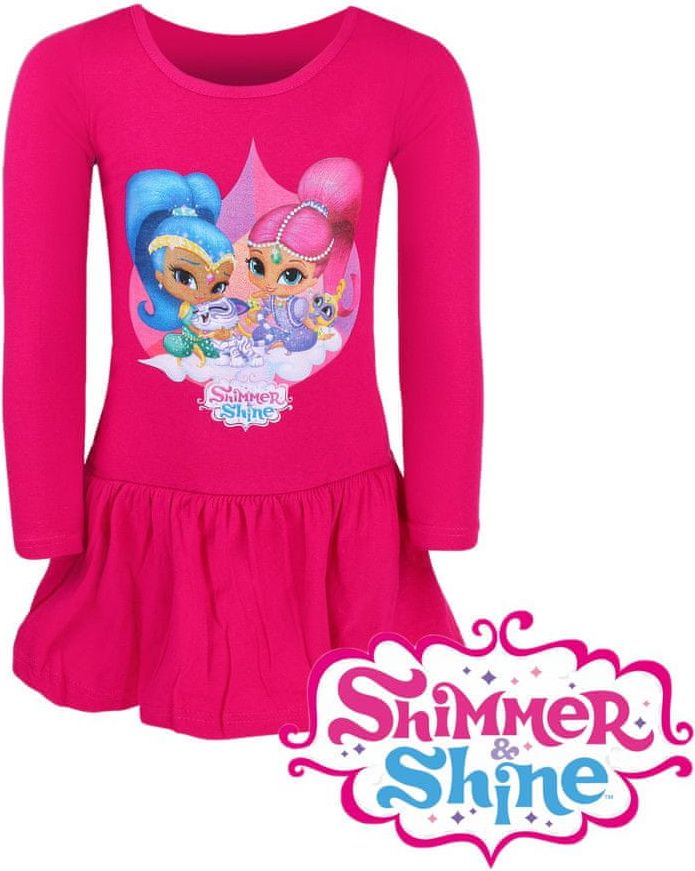 SETINO Dětské šaty s dlouhým rukávem Shimmer and Shine - růžová - 86–92 / 1 – 2 roky - obrázek 1